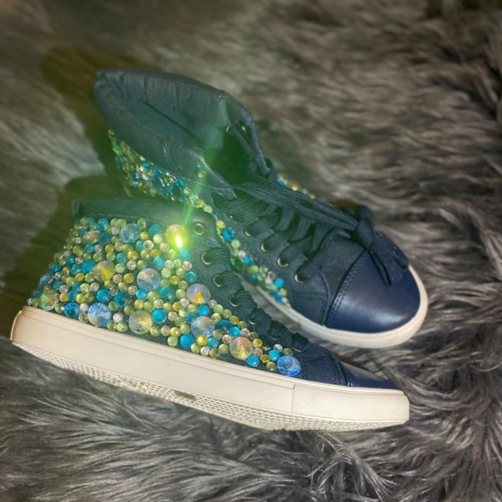 Bejeweled sneakers (custom) handmade